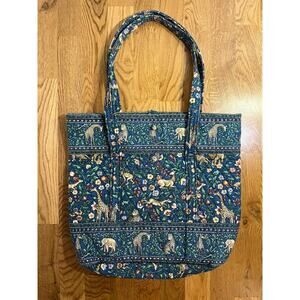 Vintage Vera Bradley Animal Kingdom Tote Shoulder Bag Blue/Green Retired